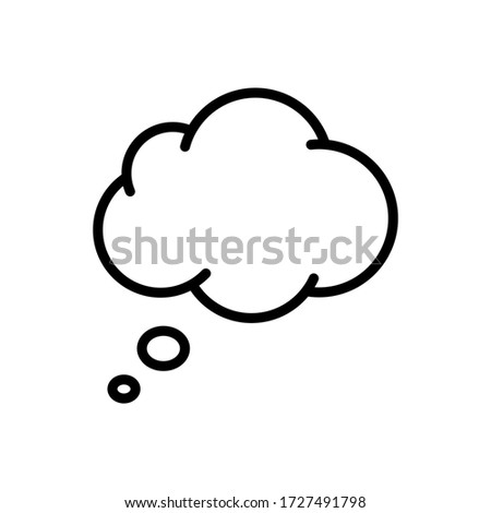 Think bubble icon. Think or speech bubble line vector icon.