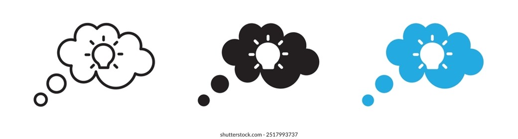 Think bubble icon thin line illustration