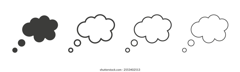 Think bubble icons collection. vector set in black color