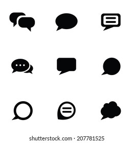 think bubble icons set black on white background