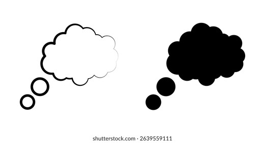 Think bubble isolated Icon set. Symbol isolated on white background. vector illustration.
