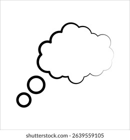 Think bubble isolated  Icon. Symbol isolated on white background. vector illustration.