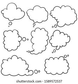 Think bubble isolated icon.hand drawn doodle style Vector illustration