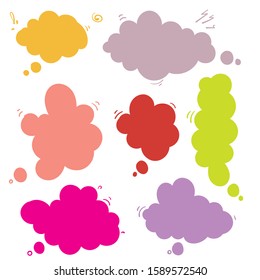 Think bubble isolated icon.hand drawn doodle style Vector illustration