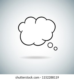 Think bubble isolated on gray background. Trendy think bubble with shadow in flat style. Modern template for social network, app, wallpaper and poster. Creative art concept, vector illustration,eps 10