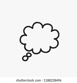 Think bubble isolated on gray background. Think bubble for web site, app, poster and placard. Creative chat cloud, vector illustration, eps 10