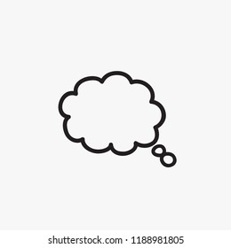 Think bubble isolated on gray background. Think bubble for web site, app, poster and placard. Creative chat cloud, vector illustration, eps 10