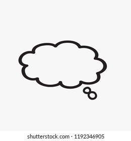 Think bubble isolated on gray background. Think bubble for web site, app, poster and placard. Creative chat cloud, vector illustration, eps 10