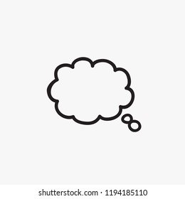 Think bubble isolated on gray background. Think bubble for web site, app, poster and placard. Creative chat cloud, vector illustration, eps 10