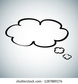Think bubble isolated on gray background. Trendy think bubble in flat style.  vector illustration
