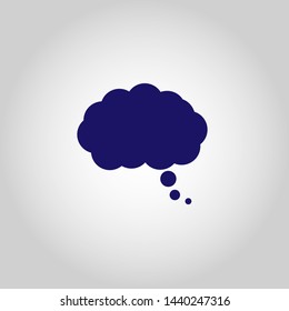 Think bubble isolated on white background. Trendy think bubble in flat style. Modern template for social network and label. Creative thought balloon. Cloud line art