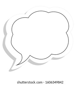 Think bubble isolated on white background. Trendy think bubble in flat style. Modern template for social network and label. Creative thought balloon. Cloud line art, vector illustration