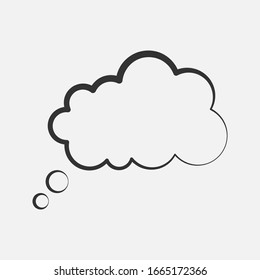 Think bubble isolated on white background. Trendy think bubble in flat style. Modern template for social network and label
