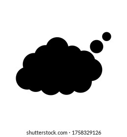 Pensemos en la burbuja aislada en el fondo blanco. A la moda piensa en la burbuja de forma plana. Plantilla moderna para redes sociales y etiquetas. Globo creativo de pensamiento. Arte de línea en la nube, ilustración vectorial simple