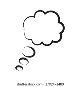 Think bubble isolated on white background. Trendy think bubble in flat style. Modern template for social network and label