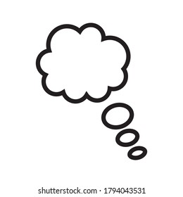 Think bubble isolated on white background. Trendy think bubble in flat style. Modern template for social network and label