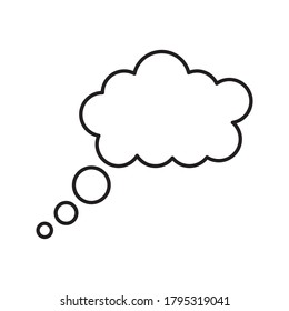 Think bubble isolated on white background. Trendy think bubble in flat style. Modern template for social network and label