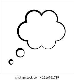 Think bubble isolated on white background. Trendy think bubble in flat style. Modern template for social network and label