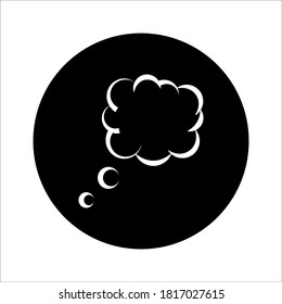 Think bubble isolated on white background. Trendy think bubble in flat style. Modern template for social network and label