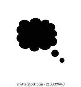 Pensemos en la burbuja aislada en el fondo blanco. A la moda piensa en la burbuja de forma plana. Plantilla moderna para redes sociales y etiquetas. Globo creativo de pensamiento. Arte de línea en la nube, ilustración vectorial