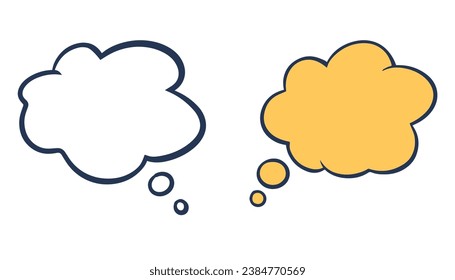 Think bubble isolated on white background. Trendy speech bubble