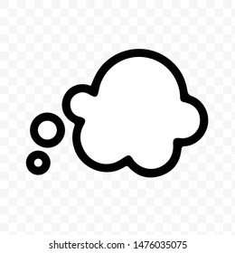 Think bubble isolated. Trendy think bubble in flat style. Modern template for social network and label. Creative thought balloon. Cloud line art, vector illustration