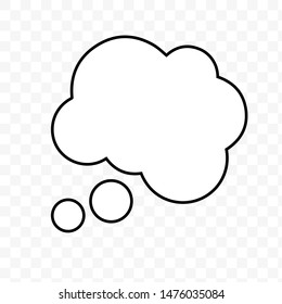 Think bubble isolated. Trendy think bubble in flat style. Modern template for social network and label. Creative thought balloon. Cloud line art, vector illustration