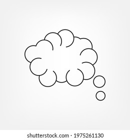 Think bubble isolated. Trendy think bubble in flat style. Modern template for social network and label. Creative thought balloon. Cloud line art, vector illustration