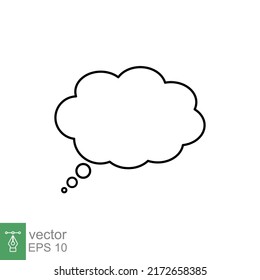 Think bubble isolated. Trendy think bubble in flat style. Modern template for social network and label. Creative thought balloon. Cloud line art, vector illustration isolated. EPS 10