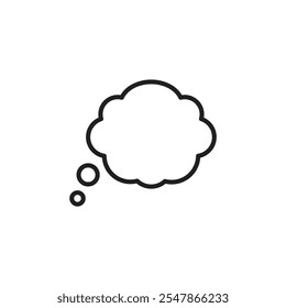 Think bubble thin line vector icon