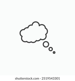 Think bubble thin liner icon isolated