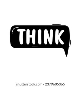 Think bubble vector icon isolated. Hand drawn speech bubble. Vector illustration