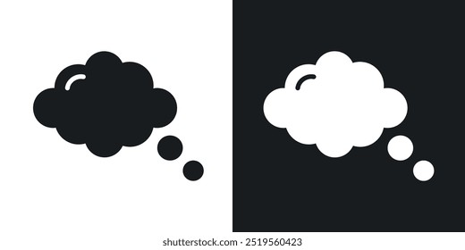 Think bubbleline vector icon set in solid and outline style.