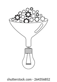 think bulb with metal gear business idea background