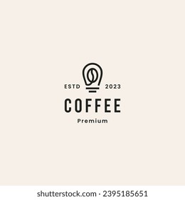 think coffee bulb idea coffee bean logo vintage retro