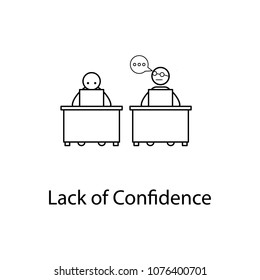 think for a colleague illustration. Element of relationship with colleague mobile and web apps. Thin line think for a colleague illustration can be used for web and mobile on white background