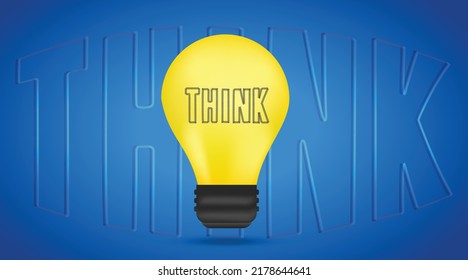 Think Concept art creative and minimal art. Can be used as banner, advertisement poster, promotional ad and creative background. Idea vector illustrations.