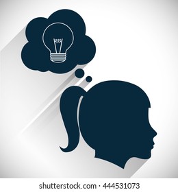 Think concept with icon design, vector illustration, person avatar
