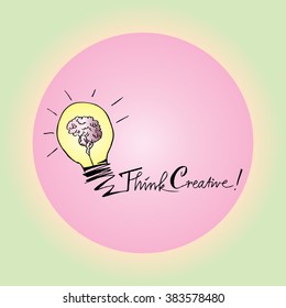 Think Creative, vector concept for inspiration.