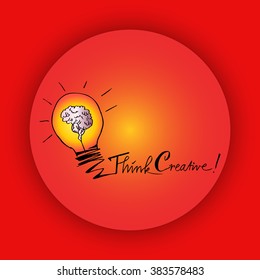 Think Creative, vector concept for inspiration.