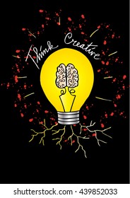Think Creative, vector concept for inspiration.
