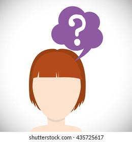 Think design. Head icon. Flat illustration
