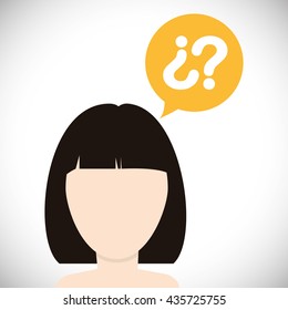 Think design. Head icon. Flat illustration