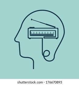 think design over blue background vector illustration
