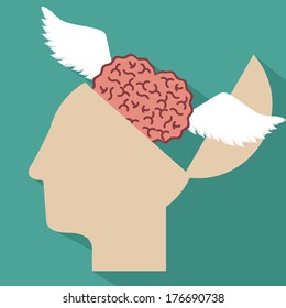 think design over blue background vector illustration
