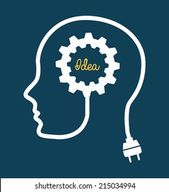 think design over blue background vector illustration