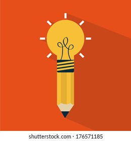 Think Design Over Orange Background Vector Stock Vector (Royalty Free ...