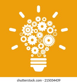 think design over orange background vector illustration