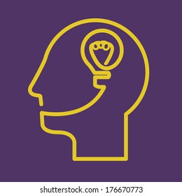think design over purple background vector illustration