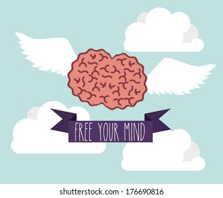 think design over sky background vector illustration